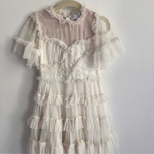 Ivy City co mini whimsical white dress size 3